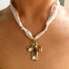 Versatile Unisex Stainless Steel Necklace With Artistic Fish Crucifix Design For Casual or Formal Outfits