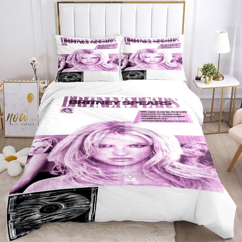 3Pcs Britney Spears Music Promotion Bedding Sets For All Sizes New 3D Printed Bed Cover Comforter Duvet Cover Pillowcase Bedroom Decoration