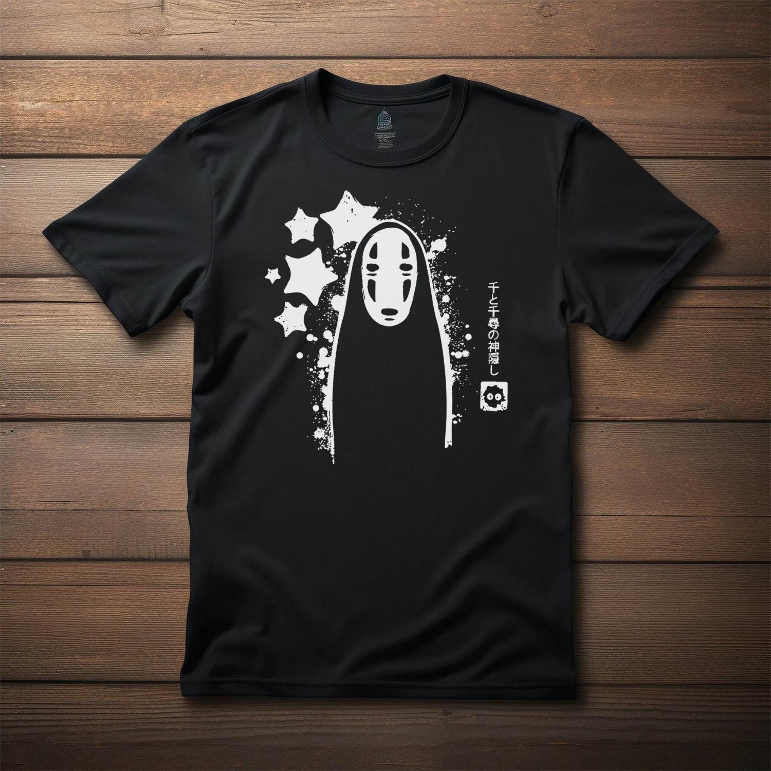 

2025 Men T-shirt Japanese Anime Spirited Away Vintage Short Sleeve Loose Tshirt Cotton Print Summer Men Tee Tops Free Shipping S