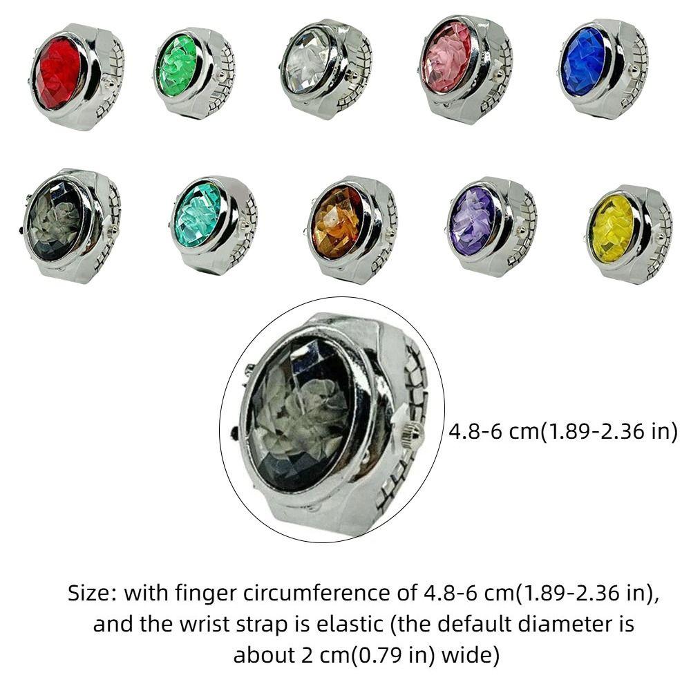 Punk Rings Jewelry Clock Oval Shape Finger Watch Ring Fashion Jewelry Roman Quartz Watch Man
