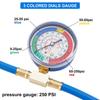 Mangueira de Refrigerante Recarga Kit Ar Condicionado Automotivo AC R134A Mangueira de Condicionamento Automotivo Com Manômetros de Recarga R12 R22 Carregamento de Gás Todo Cobre
