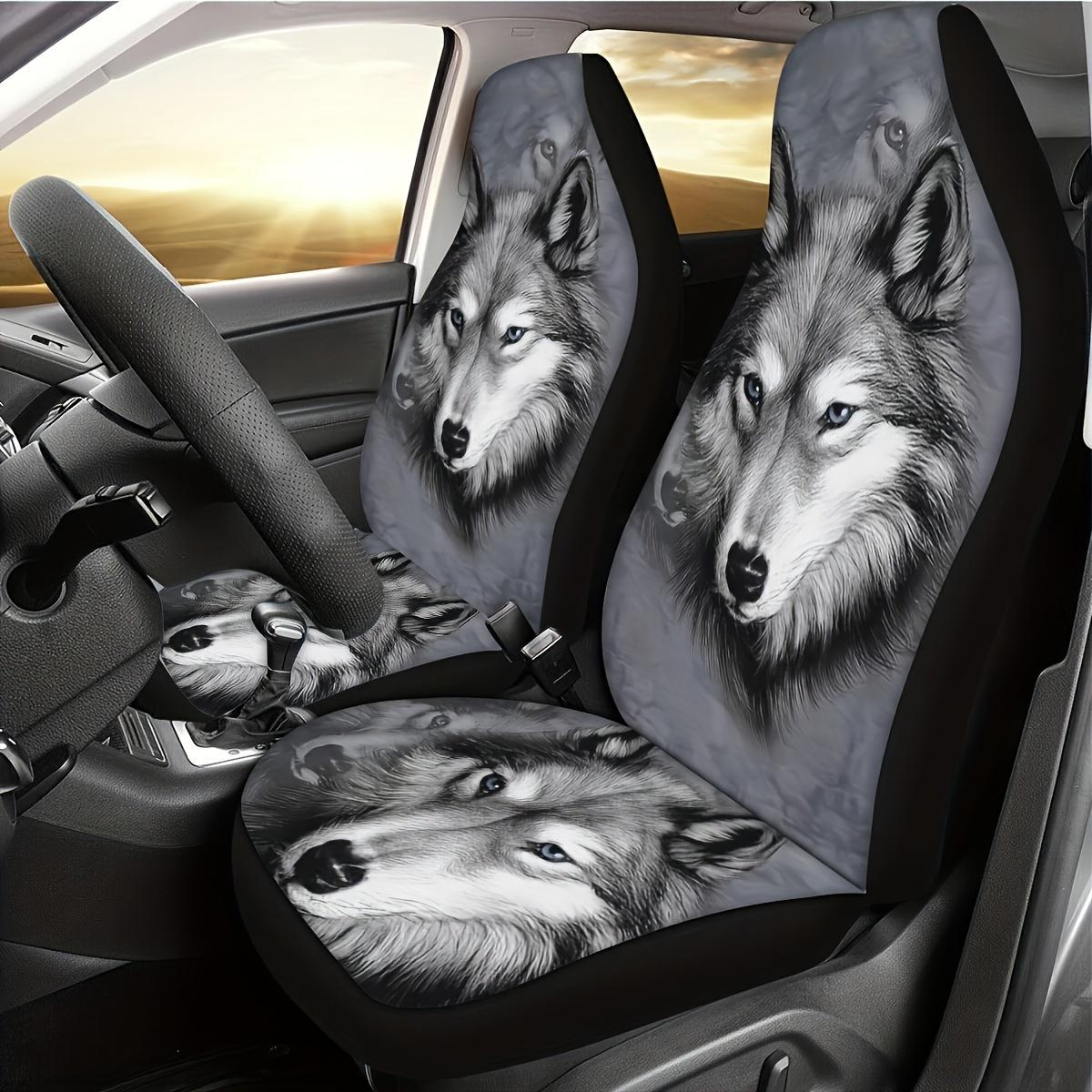 1pc Car Seat Cover with Big Bad Wolf Print Single front seat