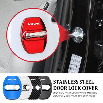 4Pcs Car Stainless Steel Door Lock Cover Protection Accessories For Haval H6 F7 H9 H2 Jolion F7X F7H H5 H7 H2S H8 H3 H4 H1 F5 M4