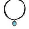 BLINGBAY Women's Pendant Necklace Bohemian Retro Ethnic Style Turquoise Necklace Female Personality Geometric Pendant Necklace Girl Birthday Gift