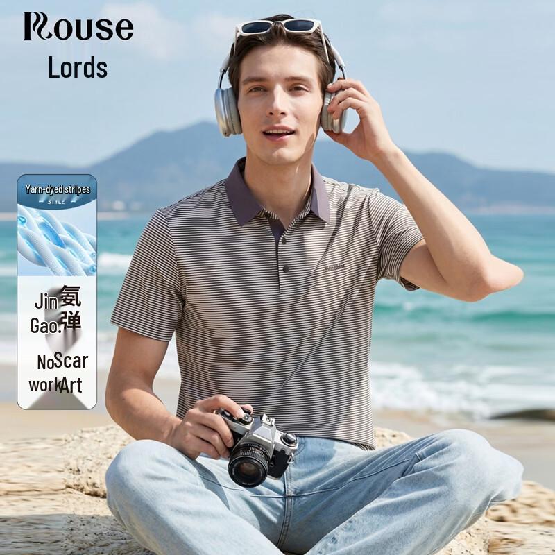 Luozhi Men s Classic Striped Polo Shirt 165