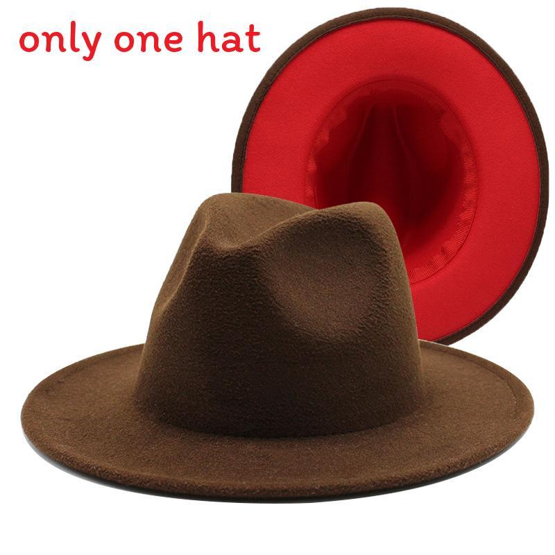 Vintage Woll-Fedora-Hut mit breiter Krempe für Herren Damen Sommer Sonnenschutz