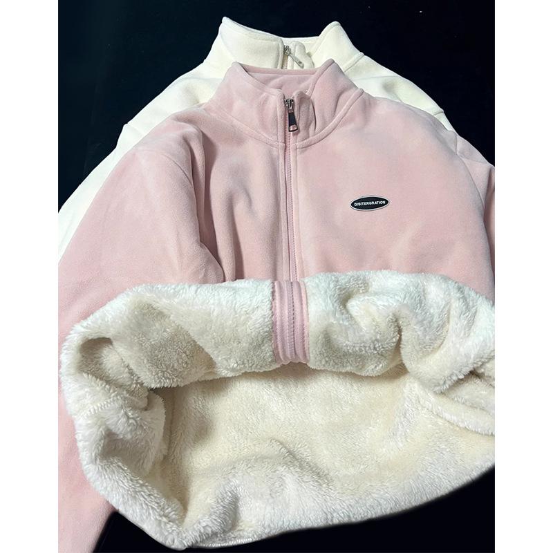 Women's Lambswool Thick Coat: Fleece Windbreaker for Spring to Winter, 2025 Collection.