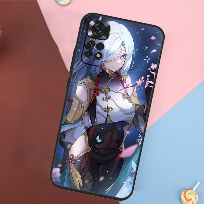 Genshin Anime Shenhe Cover For Xiaomi Redmi Note 14 13 12 9 10 11 Pro 9S 10S 11S 12S Redmi 14C 10C 12C 13C Case