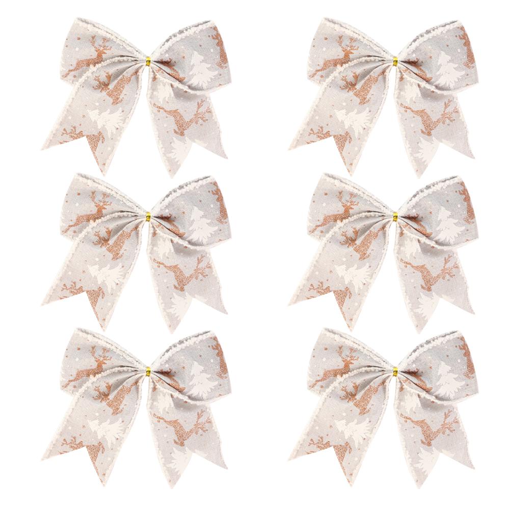 

Набір червоних декоративних бантів із 6 штук на Різдво для ялинки та вінків сірий колір