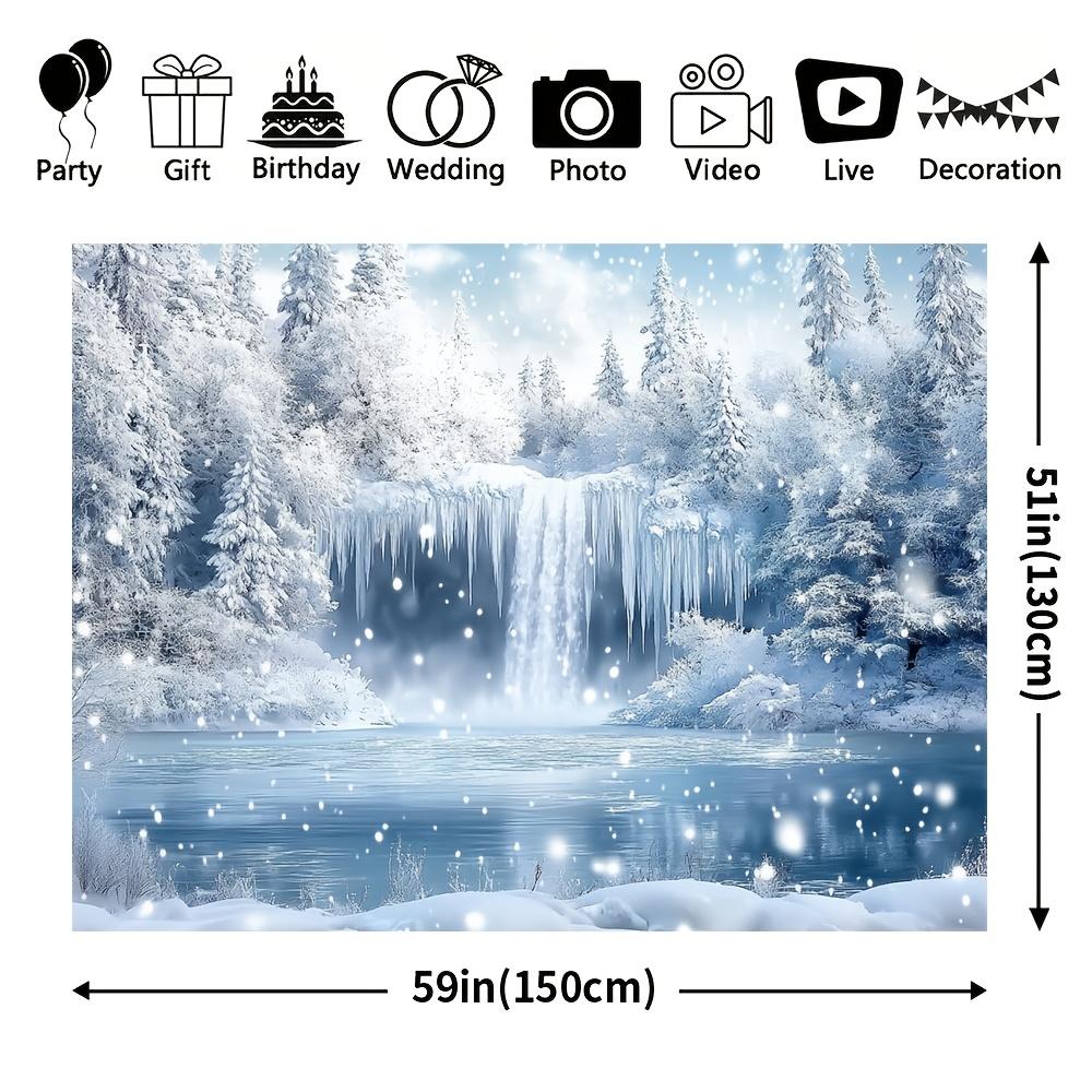 1Pcs Winter Wonderland Polyester Decoration Background Winter Backdrop Decorations For Photo Studio Photo Booth Christams Party
