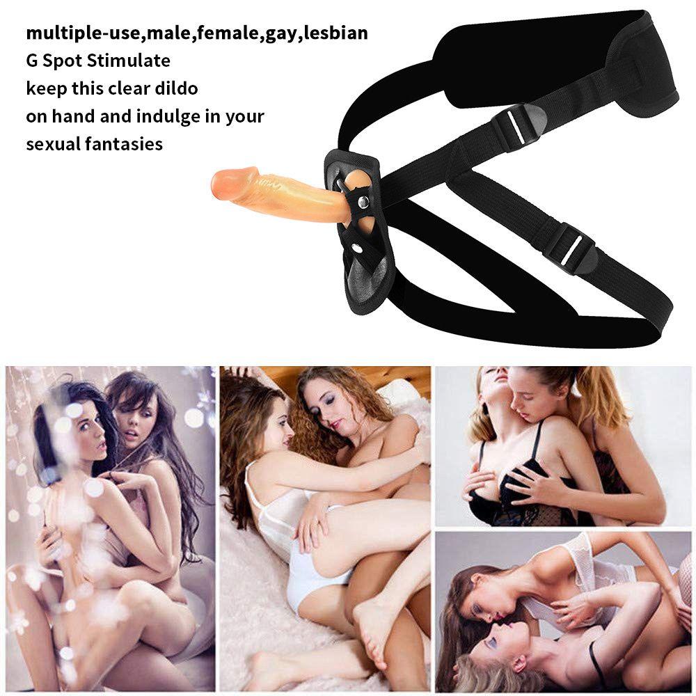 Strap On Penis Panties Black Leather Wearable Strapon Dildos Pants Sex Toys for Women Lesbian Gay Adult Game