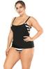 Tankini suit plus size swimsuit XXL black comfortable maternity briefs Tankini suit plus size swimsuit XXXL black comfortable maternity briefs