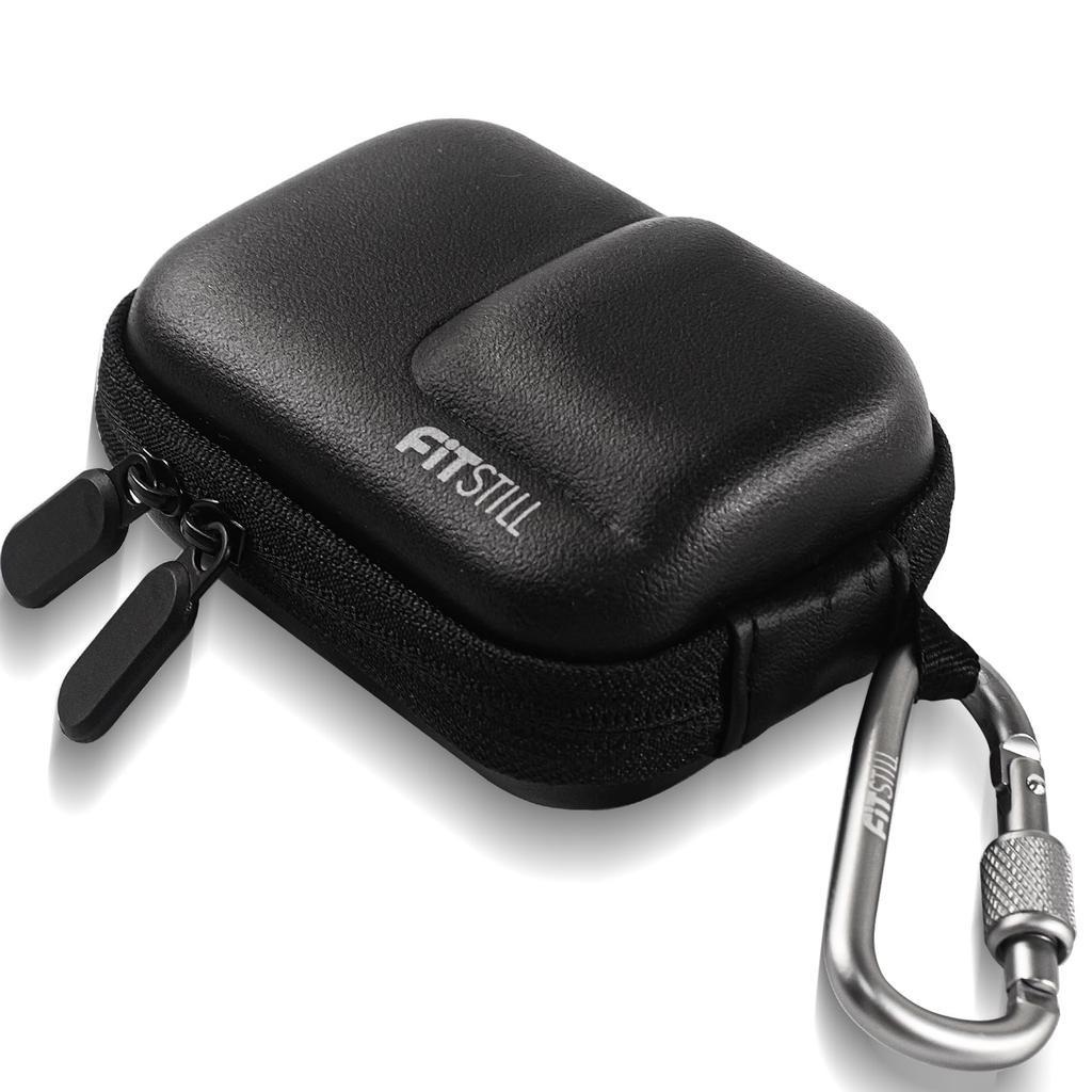 FitStill Black Mini Camera Bag for DJI Action 5 and Double Zipper Design Allows for Direct Attachment of Selfie Sticks and Fits DJI 5 Cases with