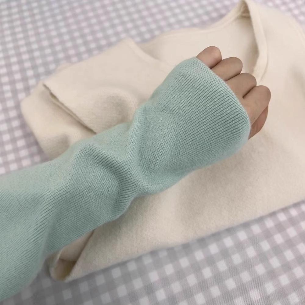 Roční výběr: Krémový pletený top s polovičním vysokým límcem a dlouhým rukávem - Všestranný dámský svršek pro podzim/zimu