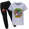 Chicken jockey summer short-sleeved T-shirt and pants suit for middle and large children 4519
