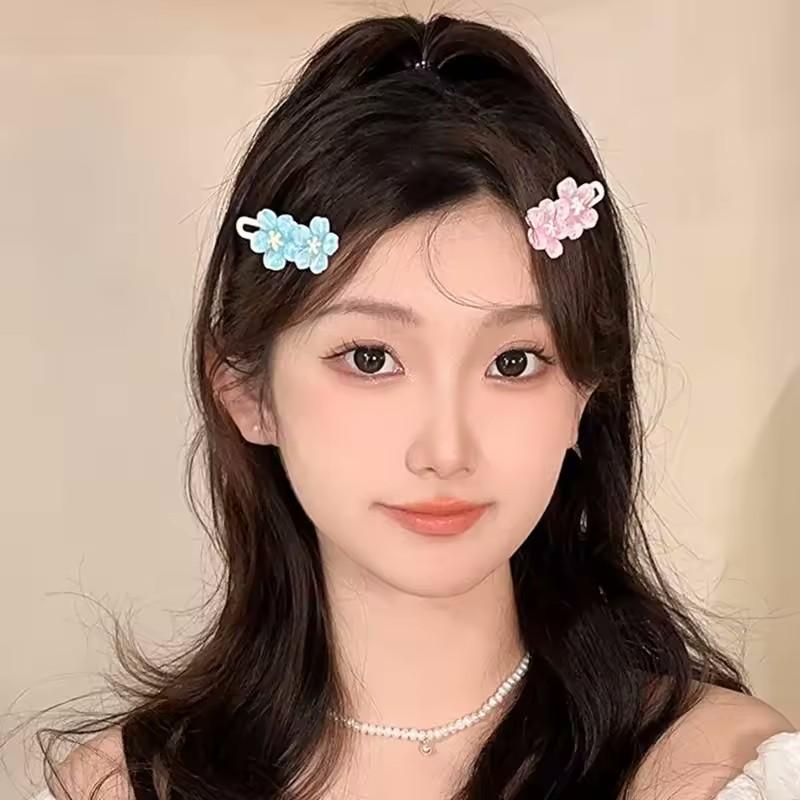 2Pcs Anime Card Captor Sakura Cute Pink Creamy Flower Bb Hairpin Side Hair Clip Girl Headwear Sweet Hairpins Ornament Gift