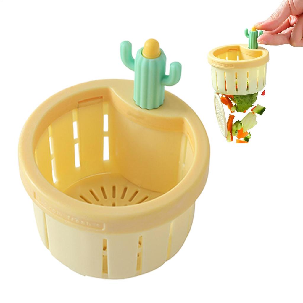 Press Dump Sink Strainer Kitchen Drain Fruit Washer Basket Cactus Shape Food Catcher Rustproof Vegetable Colander Home Gadget