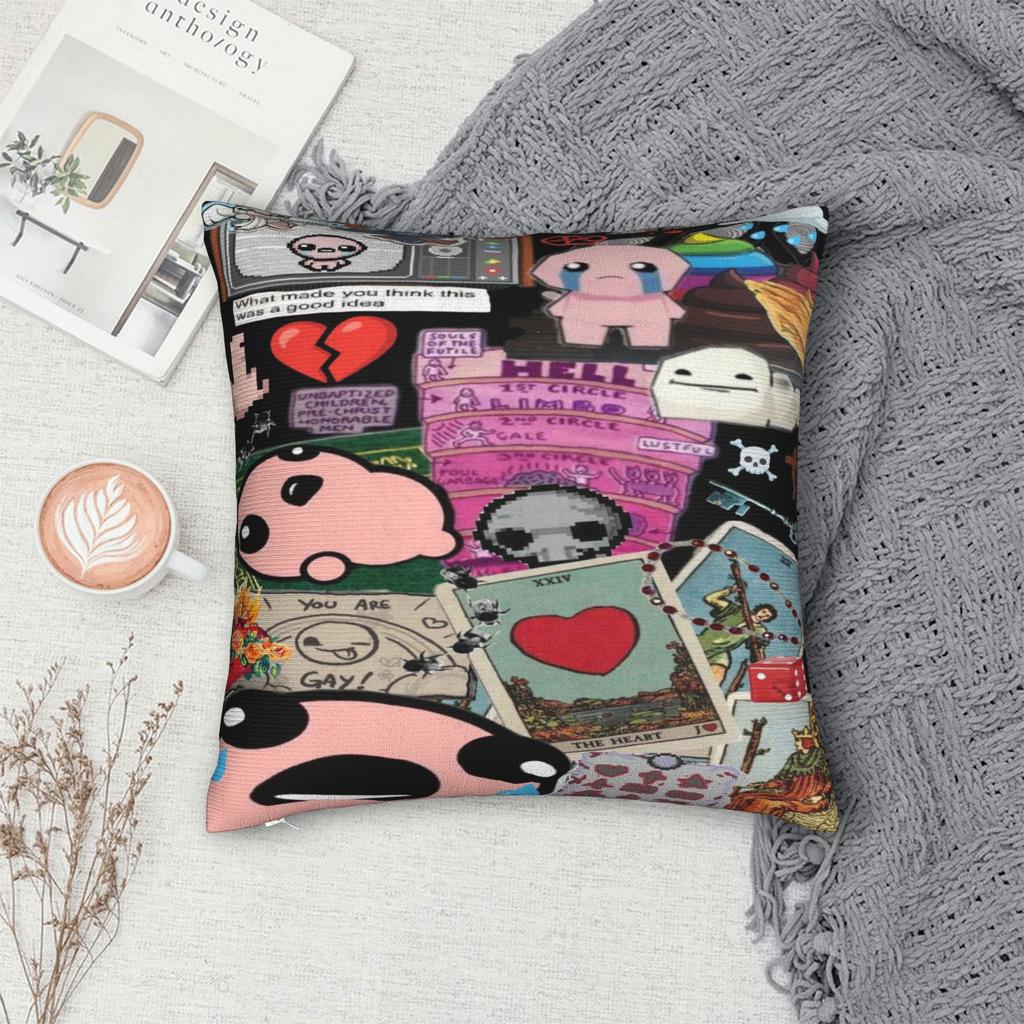 The Binding of Isaac Pillowcases Product Soft Cushion Cover Pillow Covers Car Decor Zipper Multiple Sizes