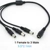 10pcs DC Splitter Power Adapter Connector 1 Female To 3 Male Way 40cm Jack Plug Cable 12V 5.5mm*2.1mm For CCTV Camera LED Strip