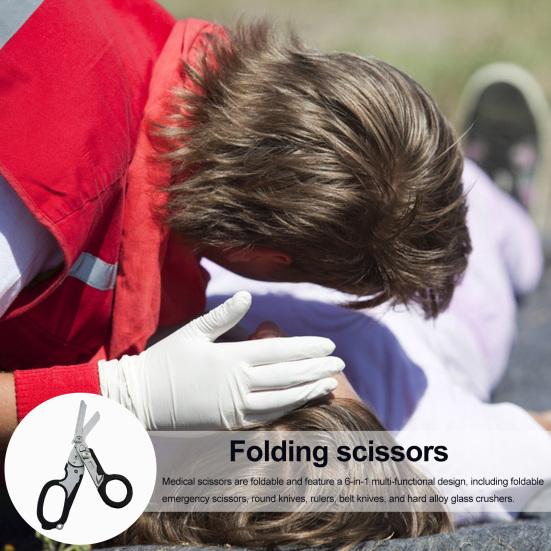 Notfallschere Taschenfaltbare Schere Kompaktes Design Tragbar Multifunktional Traumaschere