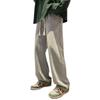 Herre Retro Ensfarvede Jeans: Vår & Høst Rette Ben Pappa-bukser, Løs Passform, Svart/Grå, Vide Ben, Allsidige Casual Lange Bukser