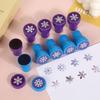 8Pcs Plastic Christmas Snowflake Stamp Self-Adhesive Snowflake Pattern Holiday Stamp Set Self-Adhesive Stamps Christmas Parties
