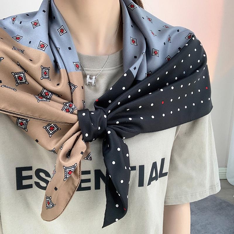 Spring Scarf Women's Luxury Design Polyester Material Smooth Scarf Soft Shawl Beach 90x90cm