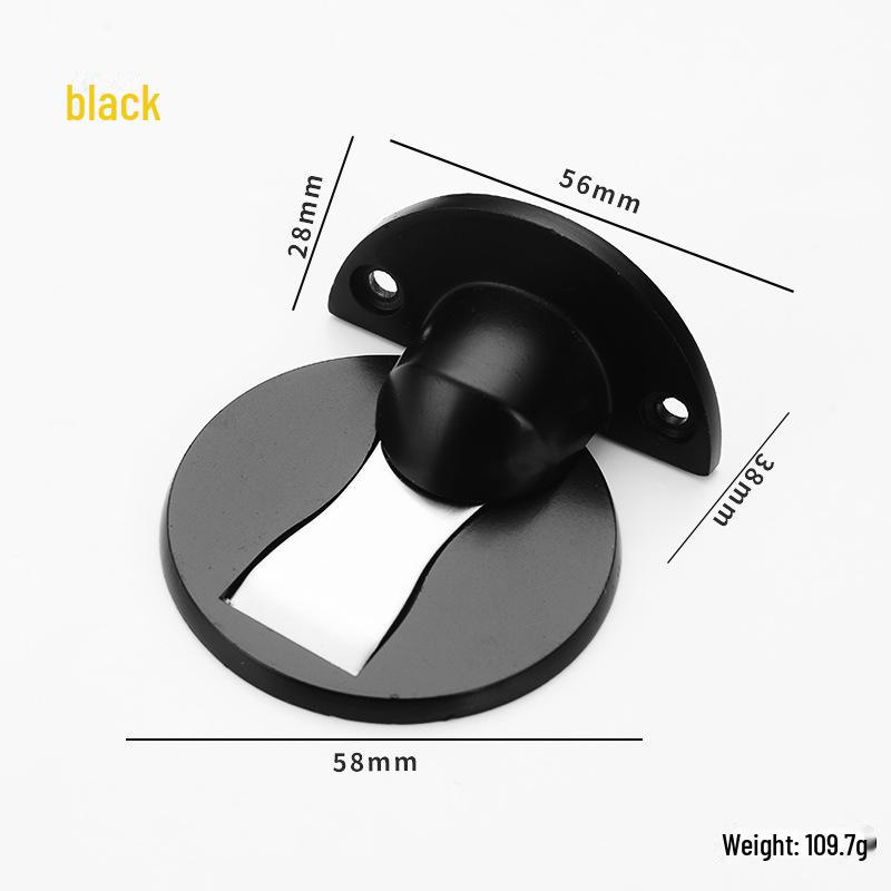Zinc Alloy Punch-Free Magnetic Floor Doorstop - Silent & Invisible Design
