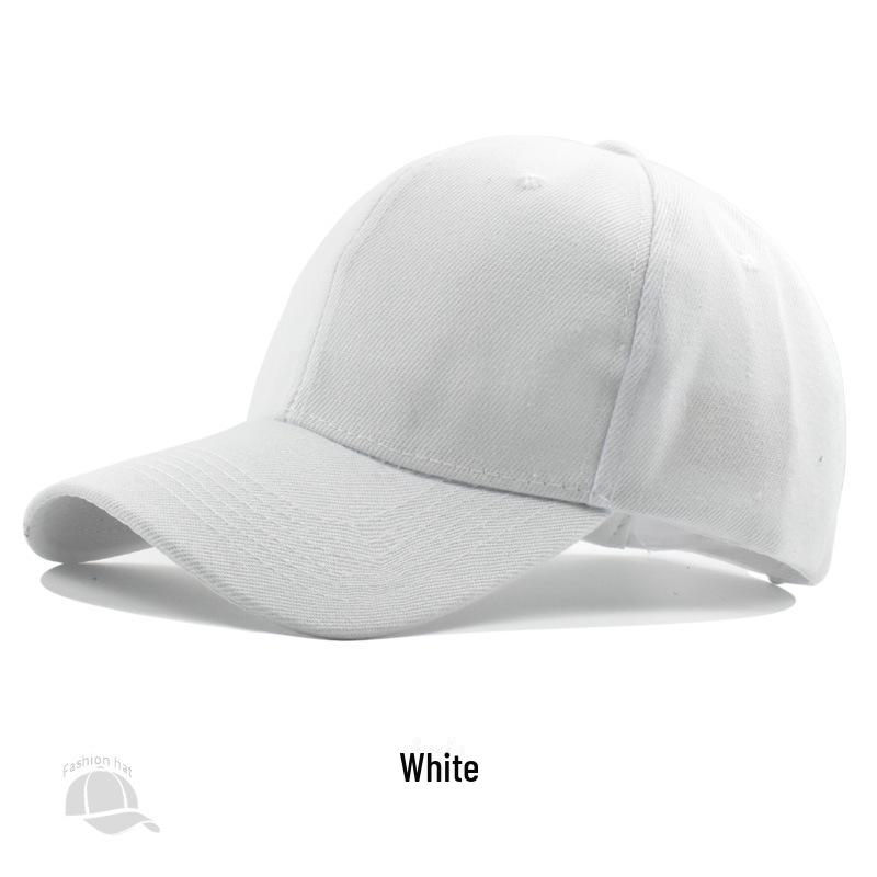 

Корейская унисекс однотонная вышитая бейсболка - защита от солнца Adjustable (55-59CM) белый