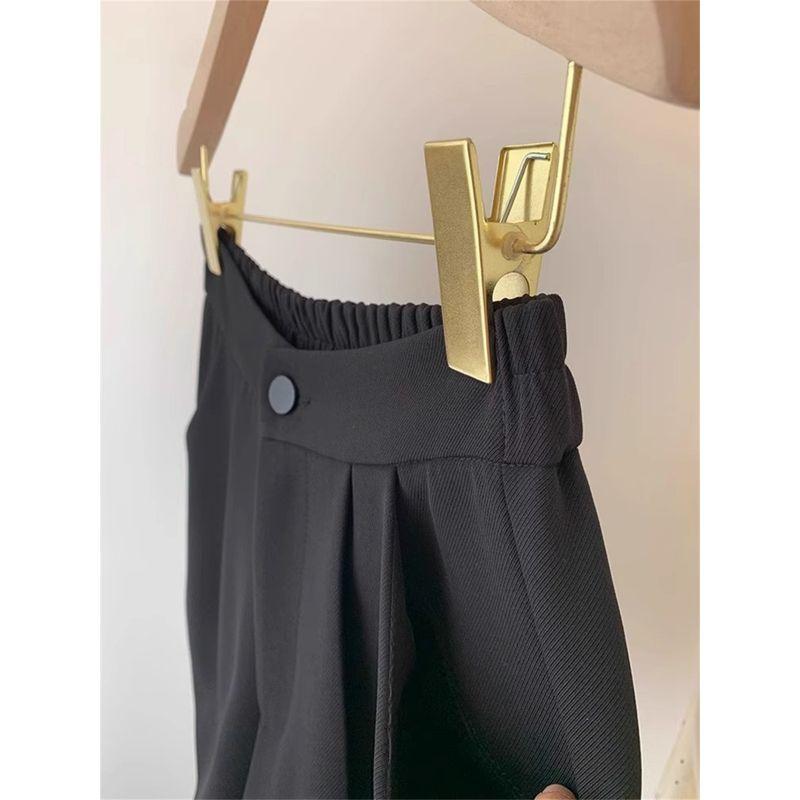 Pear-Shaped Body Summer Thin High-Waisted Suit Shorts for Women Plus Size Slimming Hip-Covering Casual A-Line Wide-Leg Pants