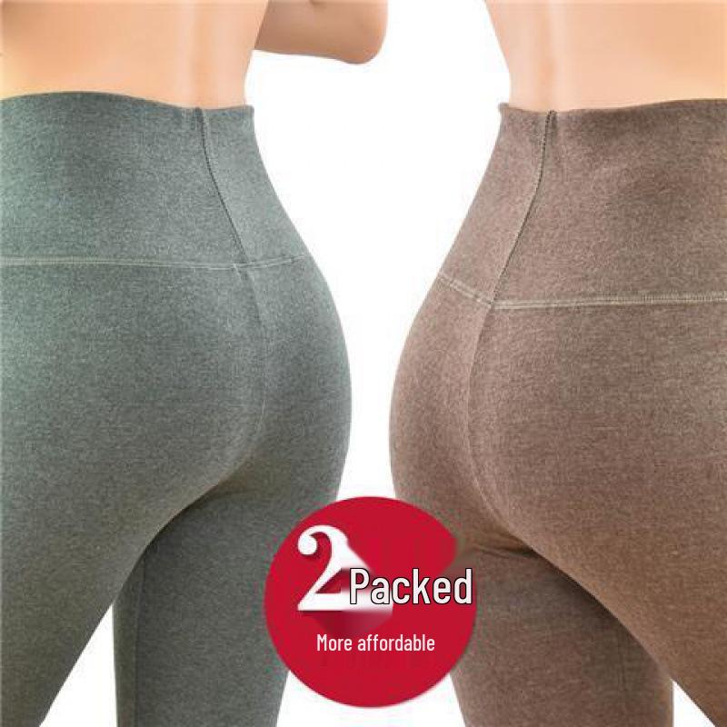 High Waist Thermal Knee-Lined Leggings for Women - Thick, Fleece-Lined, Winter Warmth and Body Shaping.