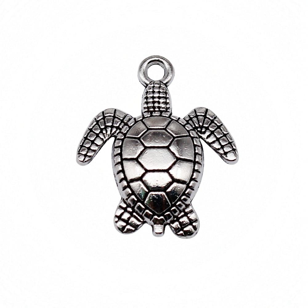 Turtle Charms Antique Bronze Silver Pendants For Animal Themed Jewelry Making