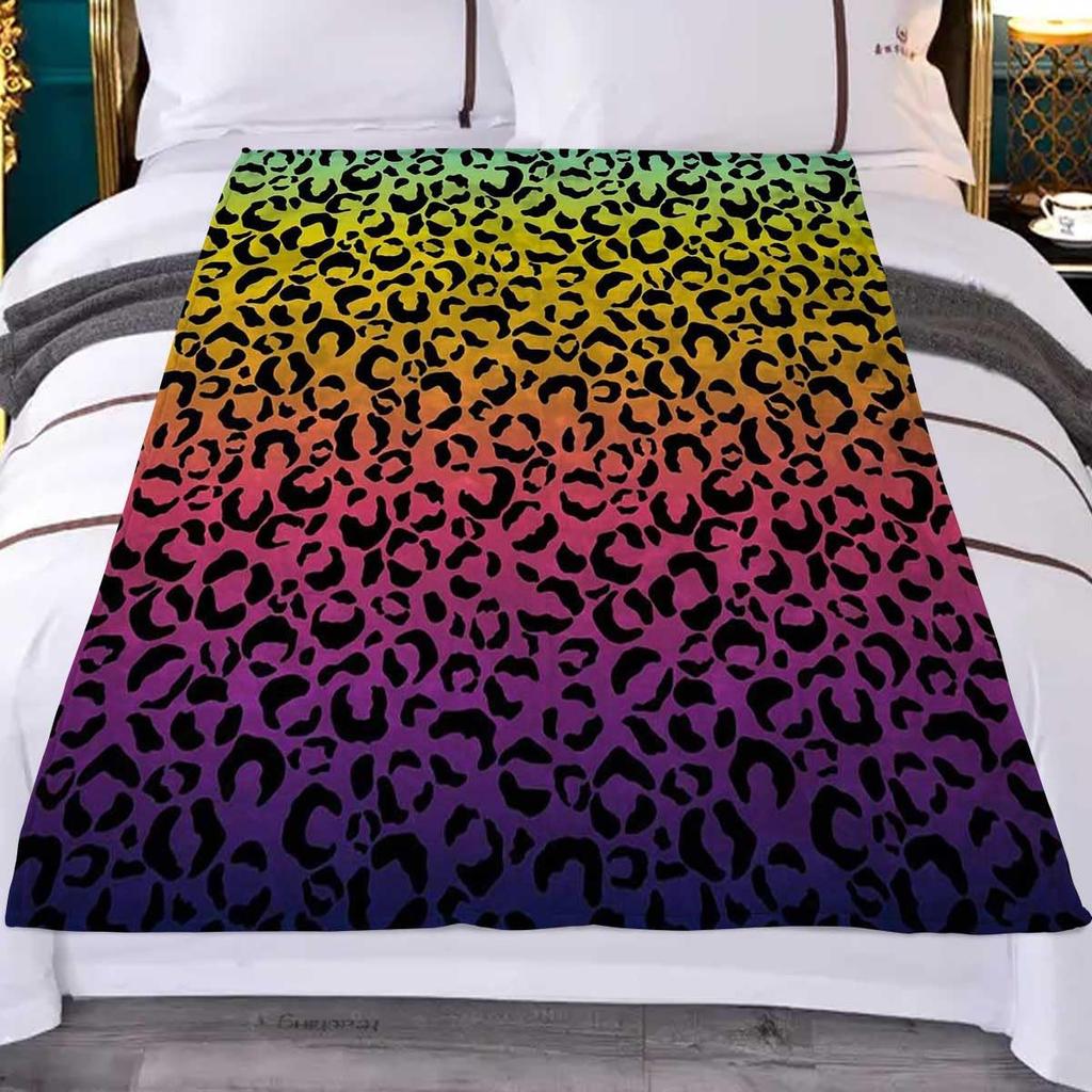 Farbe Leopardenmuster Digitaldruck Decke Damen Erwachsene Flanelldecke Wildleder-Muster Bett Sofa Decke