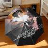 1pc French rock singer Johnny Hallyday Umbrella Portable Folding Umbrella Iron Frame Hole Bone Structure Outdoor Home Umbrella