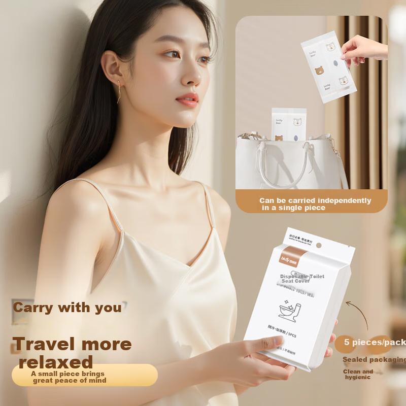 Disposable Toilet Seat Covers, 7A Antibacterial, Full Coverage Waterproof Travel Toilet Seat Protectors, Thickened, Individually Packaged, 10 Pieces