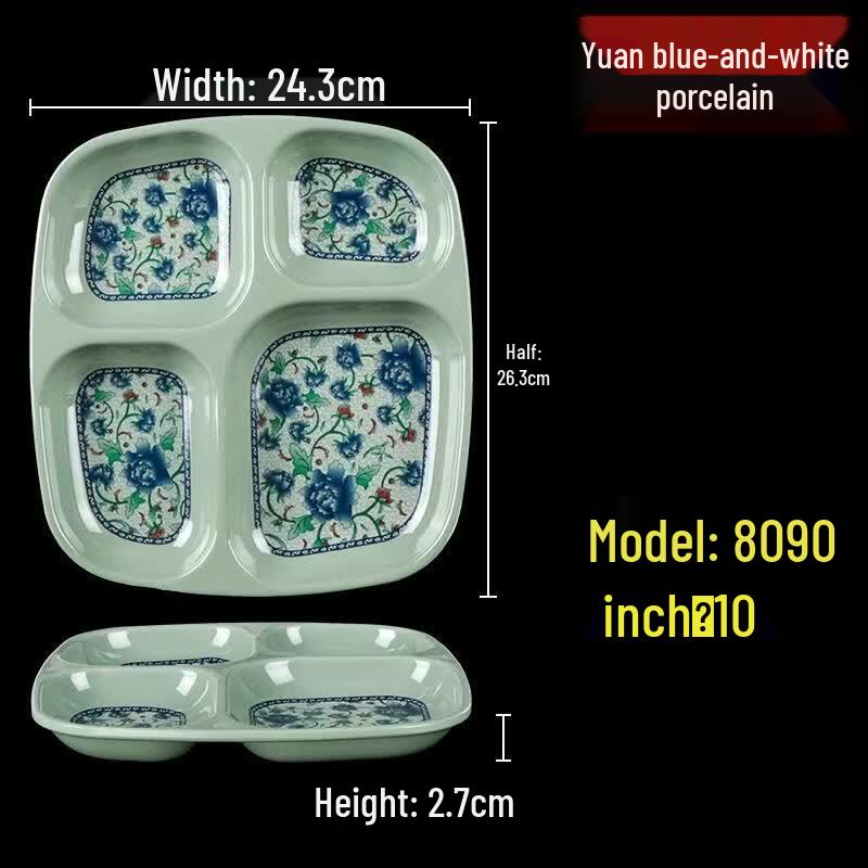 HANDUNYOU Commercial Melamine Divided Plate