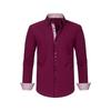 Cross-Border Men's Double-Breasted Polka Dot Color Block Stretch Shirt