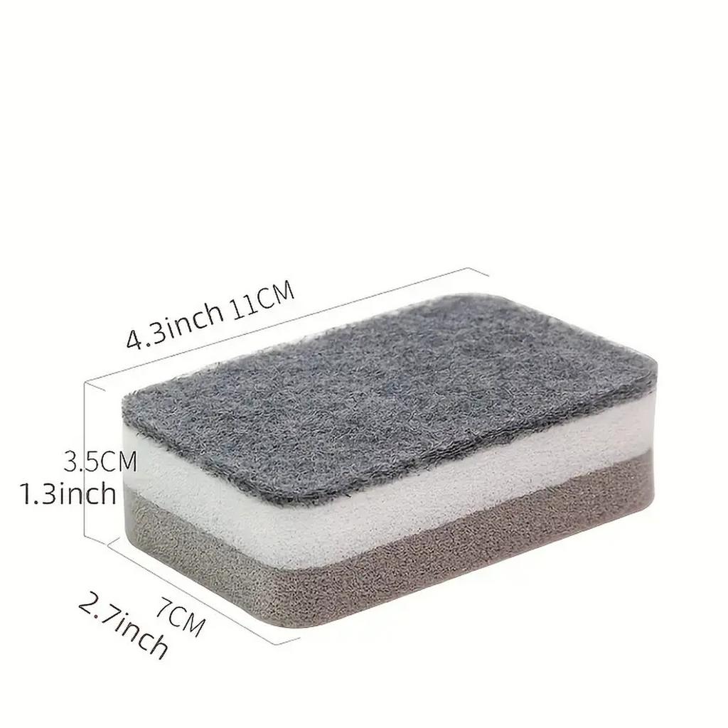 Double-Sided Magic Wipe Scouring Pad Kitchen Cleaning Sponge Dishwashing Sponge Brush Pot Bowl Supplies