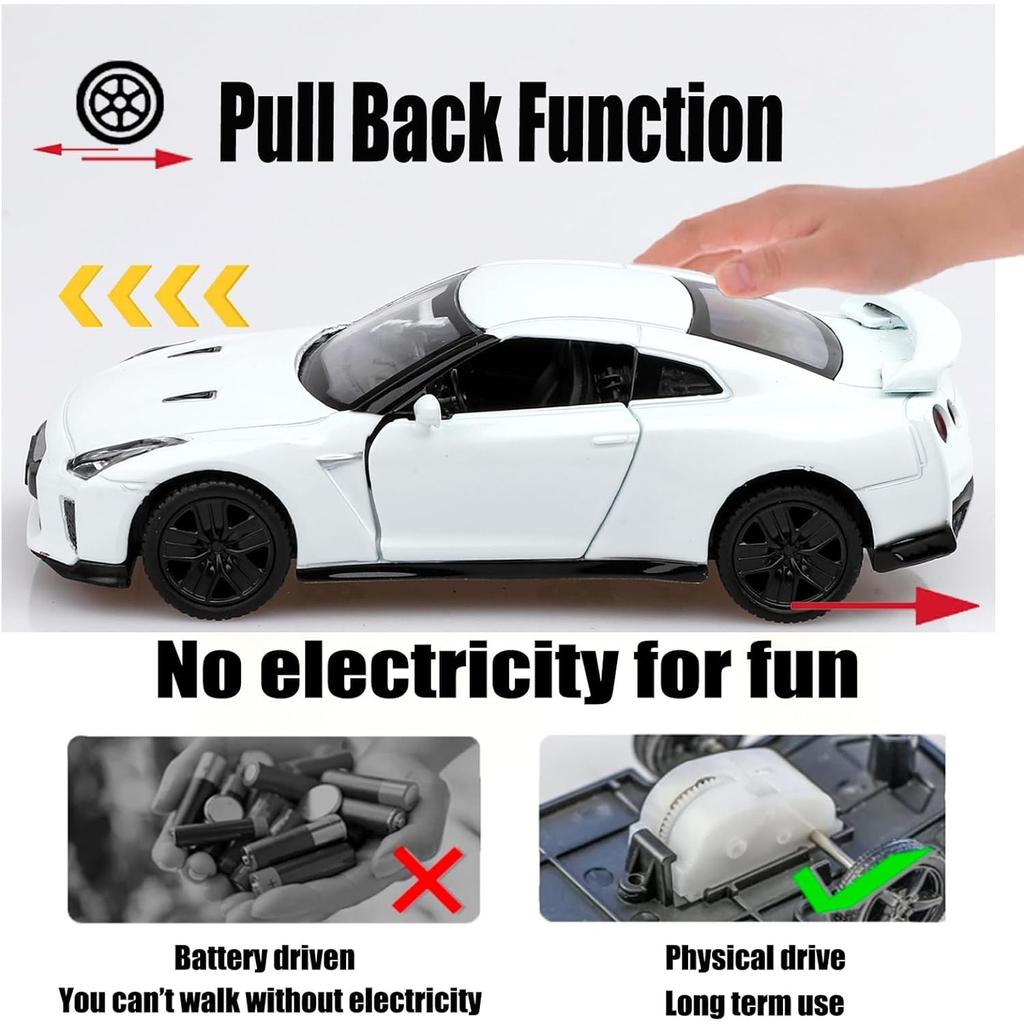 1/36 Scale GTR R35 Diecast Model Cars,Pull Back Vehicles GTR Toy Cars,Cars Gifts for Boys Girls