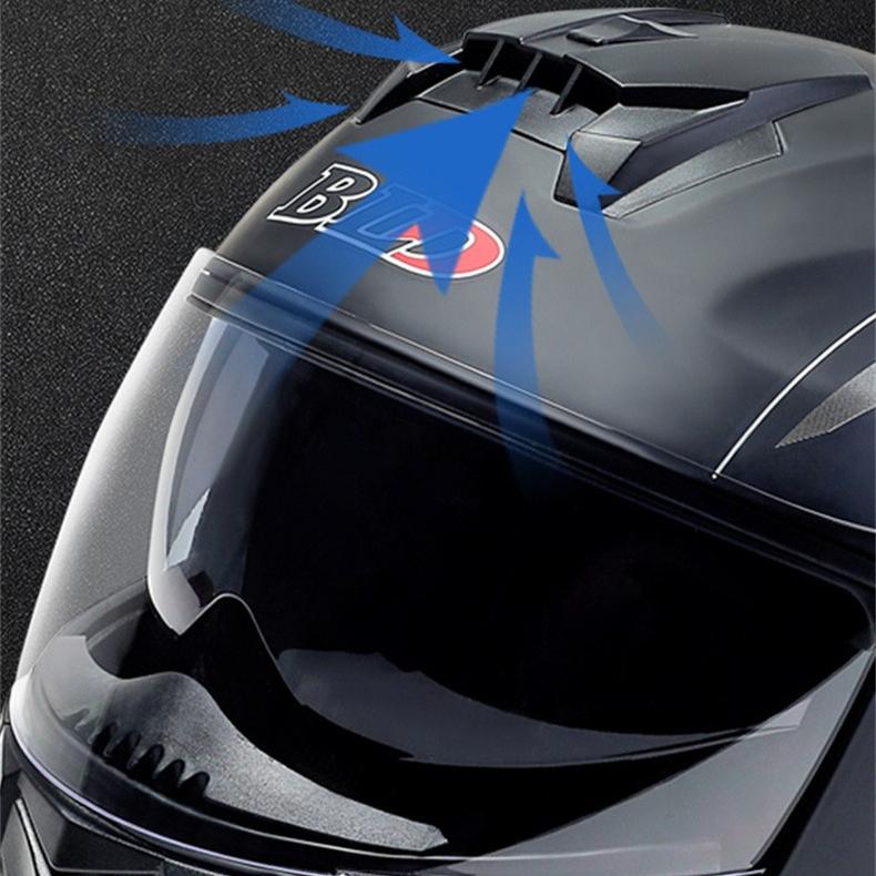 Full Face Motorcycle Helmet for Adults ABS Shell and EPS With Vents Washable Liner Quick Release Buckle Motorbike Street Bike Helmet for Men&Women