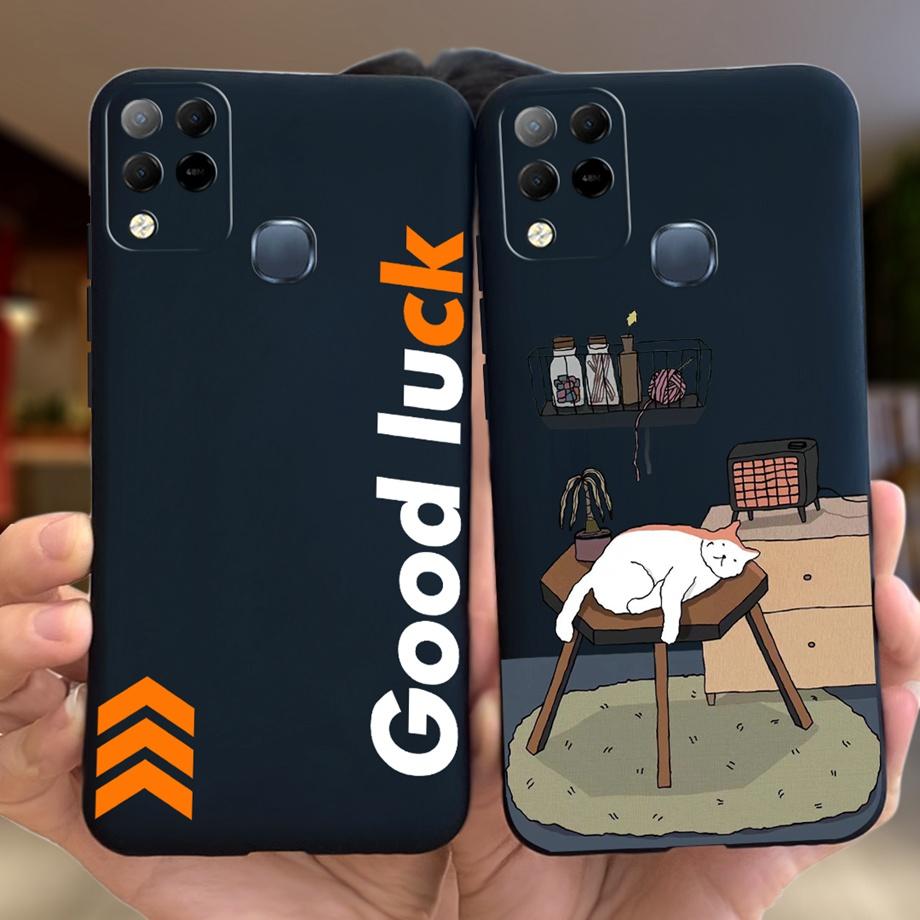 Für Infinix X689F X689 Hülle Infinix Hot 11 G37 Hot 10S NFC 10T Coque Funda Weiches Silikon Kamera Geschützt Schwarze Katze Weltraummann