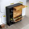 Wooden Shoe Cabinet With 2 Flip Drawers Pull Down Shoe Storage Organizer Cupboard For Entrance Area Hallway Living Rooms