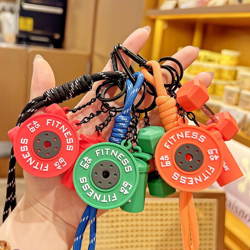 Bag Charm Detachable Barbell Plates Water Cups Simulation Dumbbells  Creative Dopamine Fitness Series Pendant
