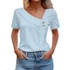 DAFIFY Damemote Uformelt sommer våren ensfarget trykk kortermet V-hals bluser og skjorter