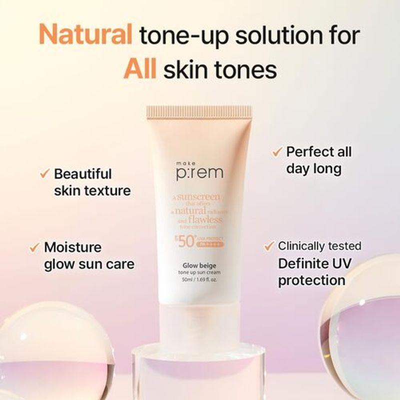 [make P:rem] Glow Beige Tone Up Sun Cream 50ml