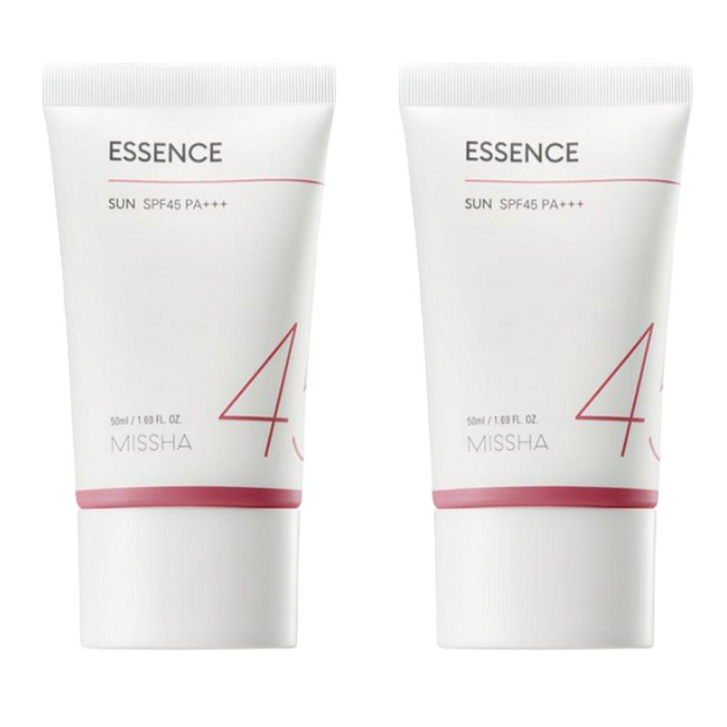 MISSHA All Around Safe Block Essence Sun Cream SPF45 PA+++ Hydrating UV Protection Sunscreen 50ml X 2
