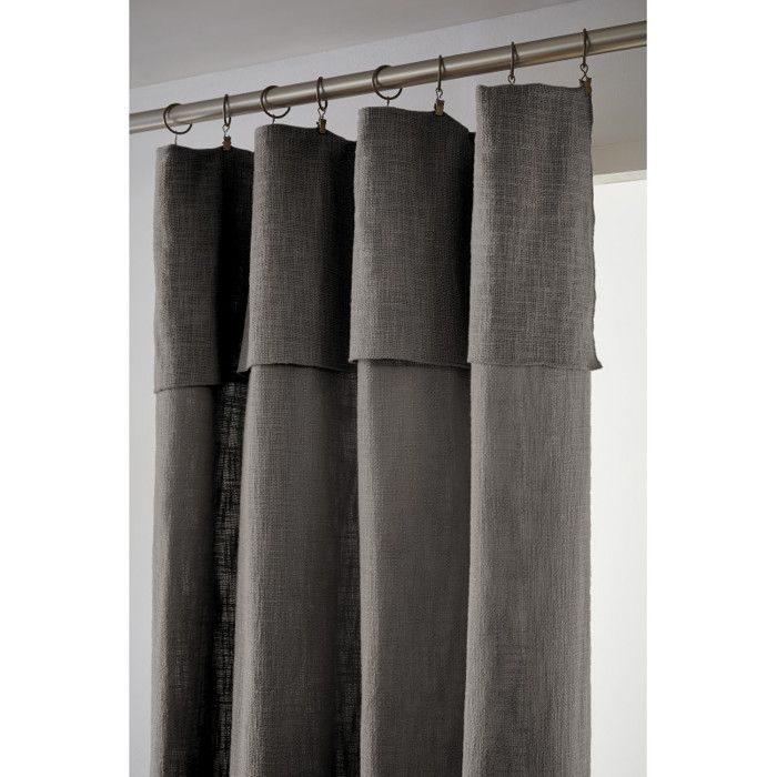 Adjustable Curtain + 8 Clip Rings "Sixtine" 140 X 270 Cm - Sixtine Slate - 1 Adjustable Panel 140 X 270 Cm