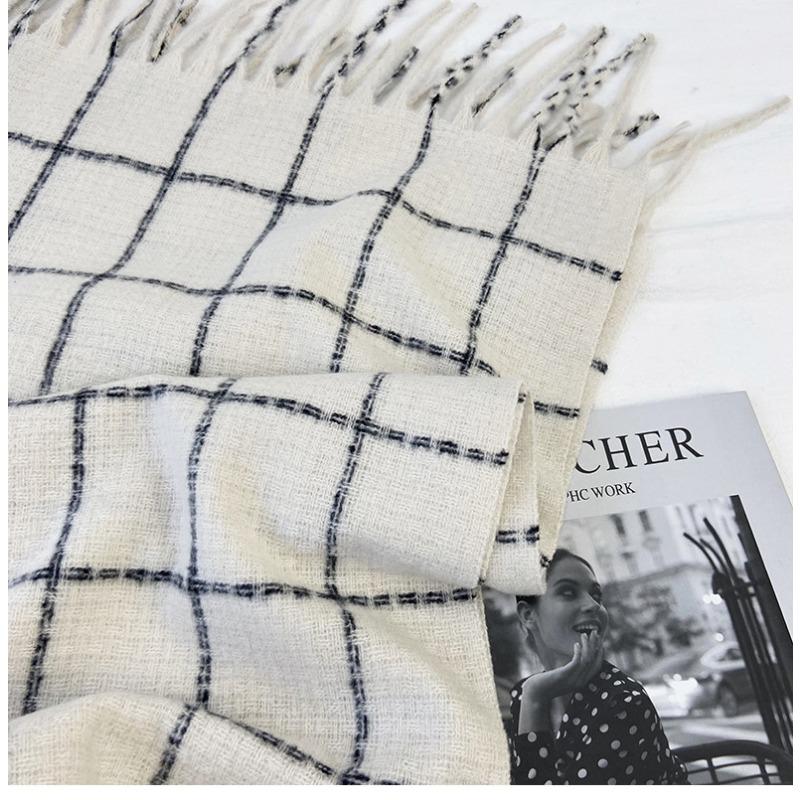 Korean Cashmere Retro Warm Shawl Scarf for Fashion Autumn Winter Men Women Versatile Tassel Scarves Classic Plaid Students Wrap