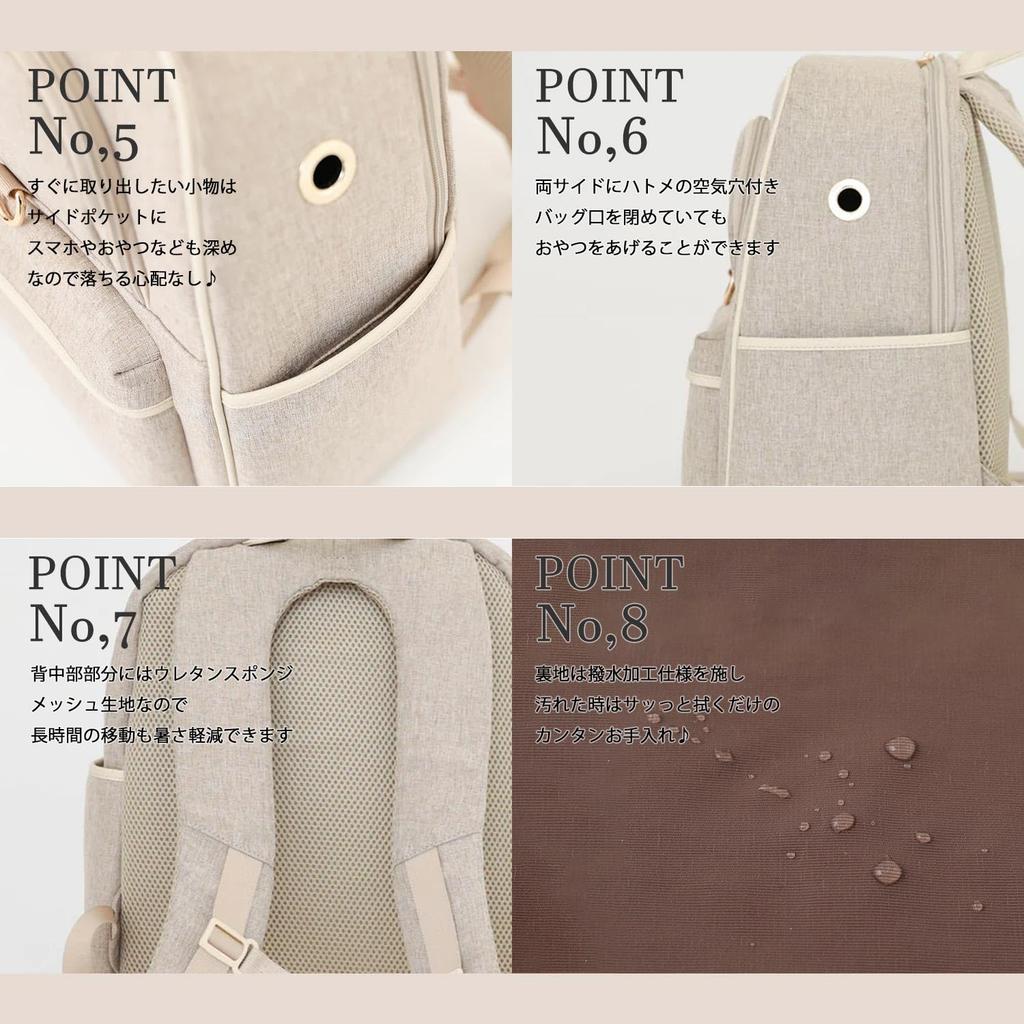 Piping Backpack Carrier for Small Dogs Lightweight Pet Carrier with Out Protection for Travel Monchéri (FREE/Beige) Anti-Jump