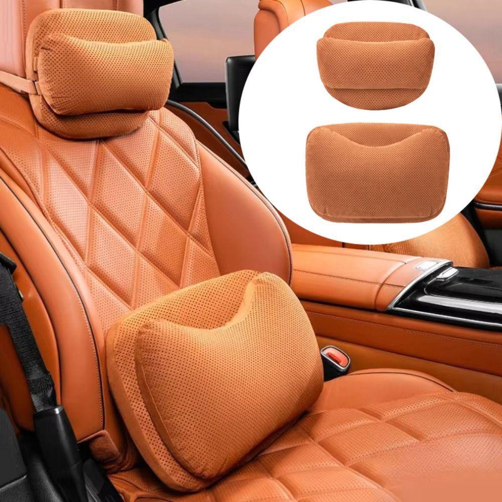 Suede Memory Cotton Seat Waist Cushion Ergonomic Support Lumbar Support Cushion  Car